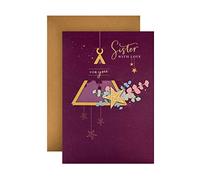 Hallmark Carte de Noël pour sœur - Design traditionnel avec attache souvenir 3D