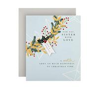 Hallmark Carte de Noël pour sœur - Motif feuillage contemporain