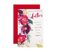 Hallmark Carte de Noël pour sœur - Motif floral aquarelle