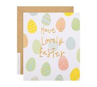 Hallmark Carte de Pâques, jolie carte de Pâques avec enveloppe, motif œufs de Pâques pastel, blanc, rose, vert, bleu