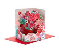 Hallmark Carte de Saint-Valentin, 3D et pop up, bouquet de fleurs, carte musicale, carte de Saint-Valentin pour elle, rose