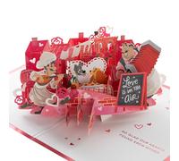 Hallmark Carte de Saint-Valentin, 3D et Pop Up Lady and the Tramp, Disney, carte de Saint-Valentin, rose, rouge