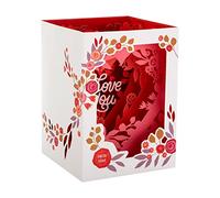 Hallmark Carte de Saint-Valentin, 3D et Pop Up Shadowbox, motif floral et roses, carte musicale, carte de Saint-Valentin, rose, blanc