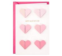Hallmark Carte de Saint Valentin, carte de Saint Valentin, style origami, motif cœurs, rose