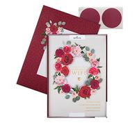 Hallmark Carte de Saint-Valentin de luxe, motif couronne florale traditionnelle, carte de Saint-Valentin dans une boîte, blanc, rouge