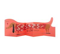Hallmark Carte de Saint-Valentin Jumbo - Grande carte de Saint-Valentin pliable - Motif chien saucisse - Rose et blanc