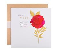 Hallmark Carte de Saint-Valentin pour femme, motif rose rouge classique et message, blanc, rouge