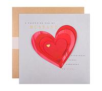 Hallmark Carte de Saint-Valentin pour mari - Motif cœur d'amour traditionnel rouge et gris (25566490)