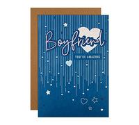 Hallmark Carte de Saint-Valentin pour petit ami, motif cœur bleu classique et étoile, bleu