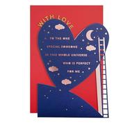 Hallmark Carte de Saint-Valentin pour quelqu'un de spécial, motif cœur, lune et étoiles, avec enveloppe, rose, bleu