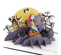 Hallmark Carte de vœux 3D et pop-up The Nightmare Before Christmas, Jack Skellington et Sally, anniversaire, anniversaire de mariage, Saint-Valentin, noir, violet, jaune