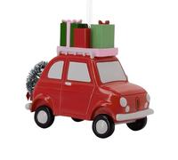 Hallmark Décoration de Noël en Forme de Voiture Rouge avec Cadeaux, résine de qualité supérieure