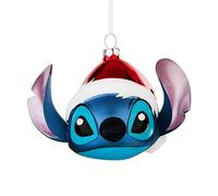 Hallmark Décoration Festive en Verre soufflé Stitch Lilo et Stitch - Décoration d'arbre Disney à Suspendre - Cadeau de Noël