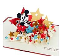 Hallmark Disney Mickey Mouse Carte pop-up 3D pour toutes les occasions, anniversaire, fête des pères, fille, fils, nièce, neveu, rouge, bleu, doré