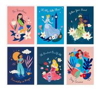 Hallmark Disney Princess Lot de 24 cartes vierges avec enveloppes Cendrillon, Tiana, Ariel, Jasmin, Mulan, Aurore