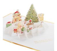 Hallmark Forever Friends Carte de Noël 3D et pop up Motif ours Forever Friends avec cadeaux et détails en feuille d'or Blanc doré