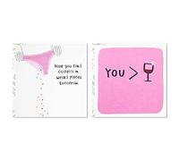 Hallmark Good Mail Lot de 2 cartes d'anniversaire pour femme (vin et confettis)