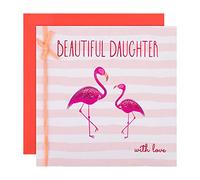 Hallmark Grande carte d'anniversaire pour fille - Motif flamant rose contemporain