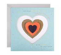 Hallmark Grande carte de mariage - Motif cœur découpé