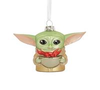 Hallmark Grogu Ornement en Verre, décoration d'arbre Star Wars, mandalorien, décoration à Suspendre en Verre, décoration de Noël à Suspendre, Cadeaux de Noël