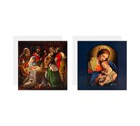 Hallmark Lot de 10 cartes de Noël caritatives en 2 motifs religieux, crèche, Vierge Marie, bébé