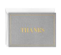 Hallmark Lot de 100 cartes de remerciement vierges avec enveloppes pour mariage, remise de diplôme, petite entreprise (doré et gris)