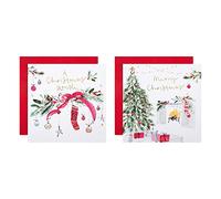 Hallmark Lot de 16 cartes de Noël caritatives dans une boîte, motifs de vœux traditionnels, 2 motifs