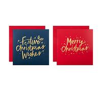 Hallmark Lot de 16 cartes de Noël caritatives en 2 motifs à base de texte, doré, rouge, bleu