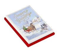 Hallmark Lot de 16 cartes de Noël et 16 enveloppes Motif cheval et traîneau