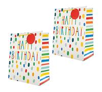 Hallmark Lot de 2 grands sacs cadeaux en 1 motif coloré