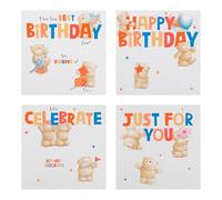 Hallmark Lot de 20 cartes d'anniversaire mixtes, 4 amis éternels, ours, blanc, rouge, bleu