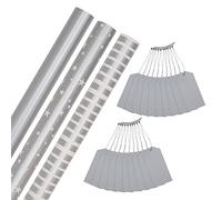 Hallmark Lot de 3 rouleaux de papier cadeau de Noël et étiquettes cadeaux de Noël en 3 motifs avec 2 paquets de 10 étiquettes cadeaux argentées