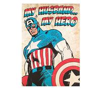 Hallmark Marvel Captain America Carte inscription My Husband My Hero - taille moyenne (français non garanti)