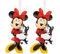 Hallmark Minnie Mouse et Figaro Ornement de Noël à Suspendre, Décoration d'arbre Disney, Cadeaux pour Noël (Lot de 2)