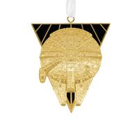 Hallmark Ornement Faucon Millenium doré de qualité supérieure, décoration d'arbre Star Wars, décoration à Suspendre, décoration de Collection Star Wars, Noël, Anniversaire, doré