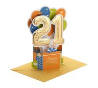 Hallmark Paper Wonder Collection Carte pop-up 3D pour 21e anniversaire