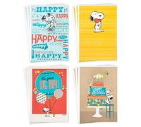Hallmark Peanuts Lot de 12 cartes d'anniversaire Snoopy avec enveloppes
