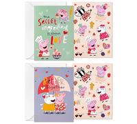 Hallmark Peppa Pig Lot de 24 cartes de Saint-Valentin et autocollants pour école avec enveloppes