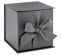 Hallmark Petite boîte cadeau avec couvercle avec ruban gris et papier - Gris ardoise