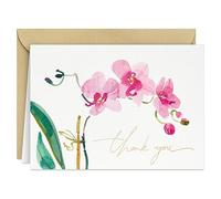 Hallmark Pink Orchid Thank You Lot de 20 cartes vierges avec enveloppes pour fête prénuptiale, fête prénatale, mariage, anniversaire
