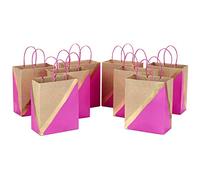 Hallmark Pochettes cadeaux en papier Blanc et Kraft Taille M 9 cm Medium Ensemble sac cadeau rose moyen.