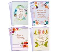 Hallmark Religious Mother's Day Card Assortment (16 Cards with Envelopes) Purple, Teal and Orange Flowers