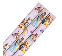 Hallmark Rouleau de papier cadeau 3 en 1 Motif princesses et animaux de compagnie Disney Rose 2 m