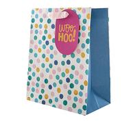 Hallmark Sac cadeau de taille moyenne, motif à pois roses et bleus, pour anniversaire, célébration