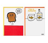 Hallmark Shoebox Lot de 2 cartes d'anniversaire amusantes (Toast et poisson rouge)