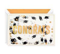 Hallmark Signature Graduation Card (Congrats, Black and Gold Confetti) for High School, College, University