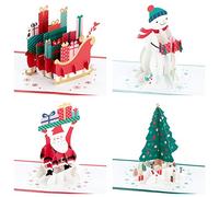 Hallmark Signature Paper Wonder Assortiment de cartes de Noël pop-up (4 cartes de vacances avec enveloppes)