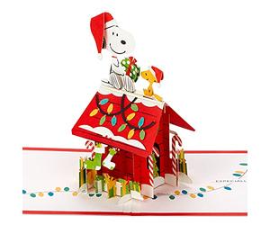 Hallmark Signature Paper Wonder Carte de Noël pop-up (cacahuètes, maison de chien Snoopy)