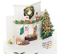 Hallmark Signature Paper Wonder Carte de Noël pop-up Motif cheminée
