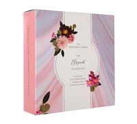 Hallmark The Elegant Collection Lot de 30 cartes d'anniversaire pour femme, motifs simples, motif floral, rose, crème